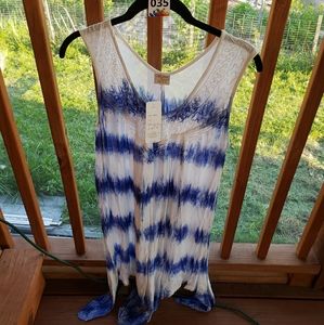 Blue and white dress